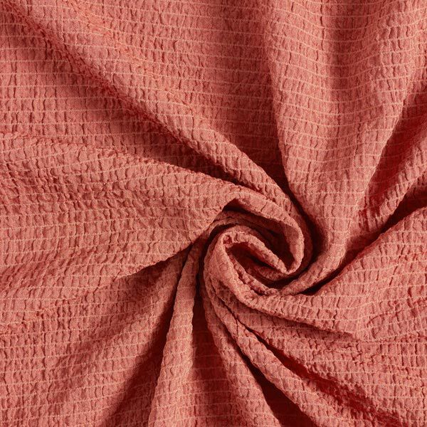 Licht Seersucker effen – terracotta, image number 1