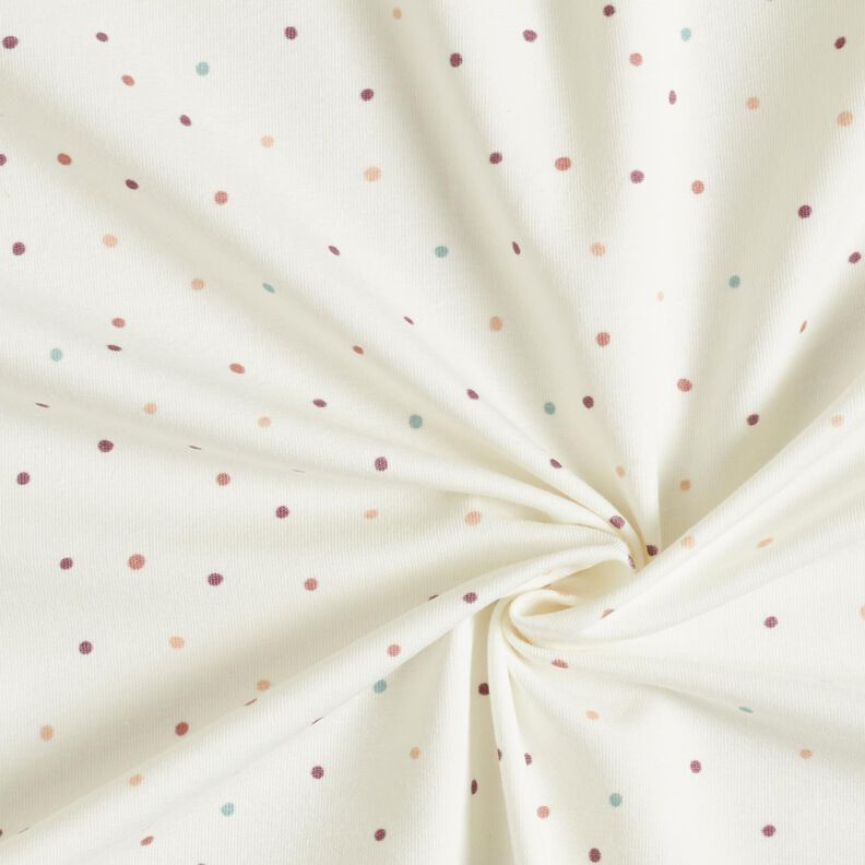 Katoenjersey kleurrijke stippen – ecru,  image number 3