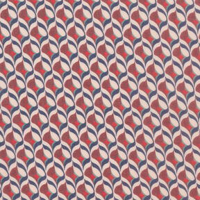 Chiffon retropatroon – wit/donkerrood, 