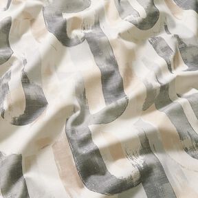Decostof Half panama artistieke bogen – lichtbeige/grijs, 
