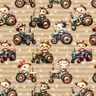 Katoenjersey Tractor met dieren Digitaal printen – anemoon/amandel,  thumbnail number 1