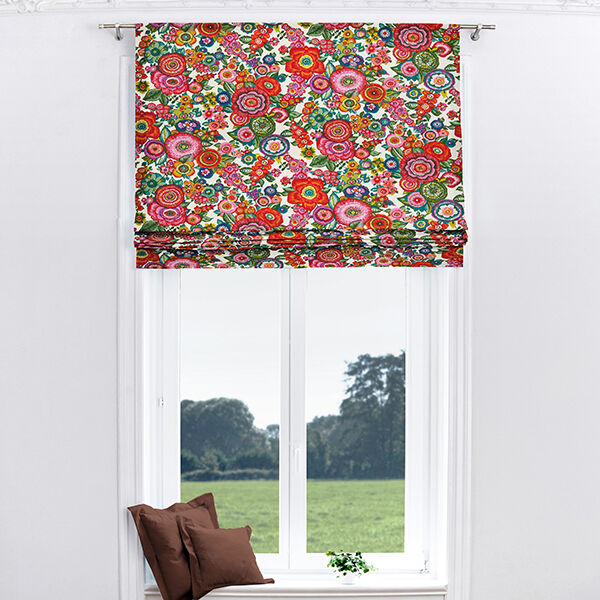 Katoenen stof cretonne  Floraal – rood,  image number 6