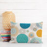 Decostof half panama Cirkels – blauw,  thumbnail number 5