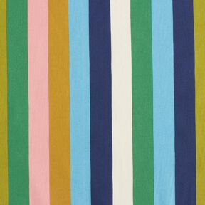 Katoenpopeline Strepen – blauw/groen, 