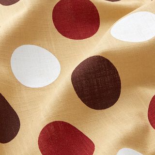 katoenen stof grote stippen – beige, 