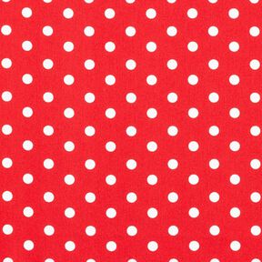 Katoenpopeline Grote stippen – rood/wit, 