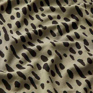 Viscose jersey druppels – kaki/zwart, 