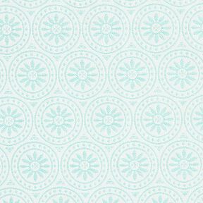 Outdoorstof Jacquard Cirkelvormige decoraties – mint/ecru, 