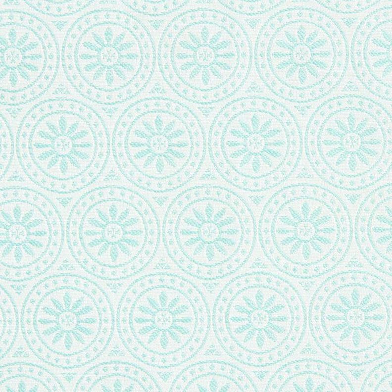 Outdoorstof Jacquard Cirkelvormige decoraties – mint/ecru,  image number 1