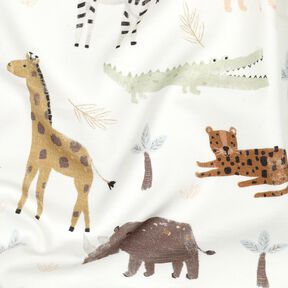 Katoenjersey Steppedier Digitaal printen | Poppy Fabrics – ivoor/donkerbruin, 