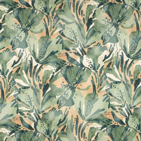 Crêpe satijn zeebloemen – riet/beige, 