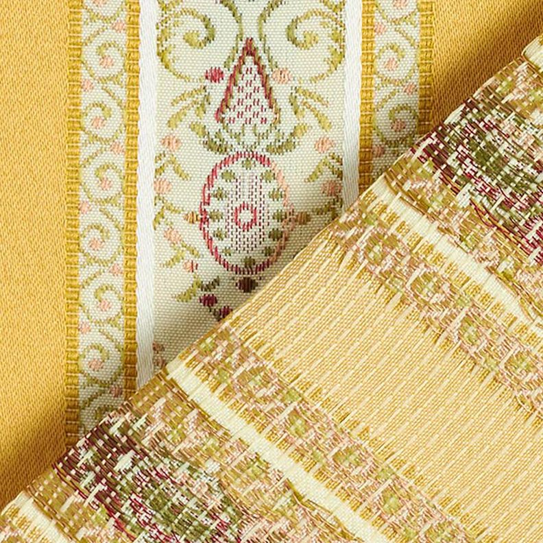 Meubelstof jacquard Biedermeier strepen – creme/geel,  image number 3