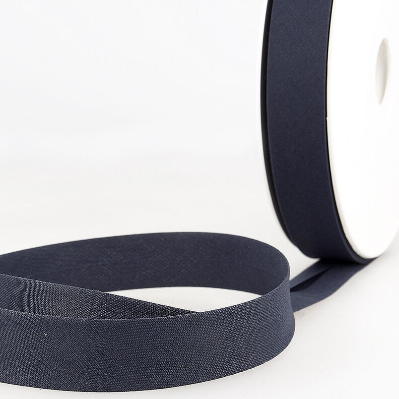 Biasband Polycotton [20 mm] – marineblauw,  image number 1