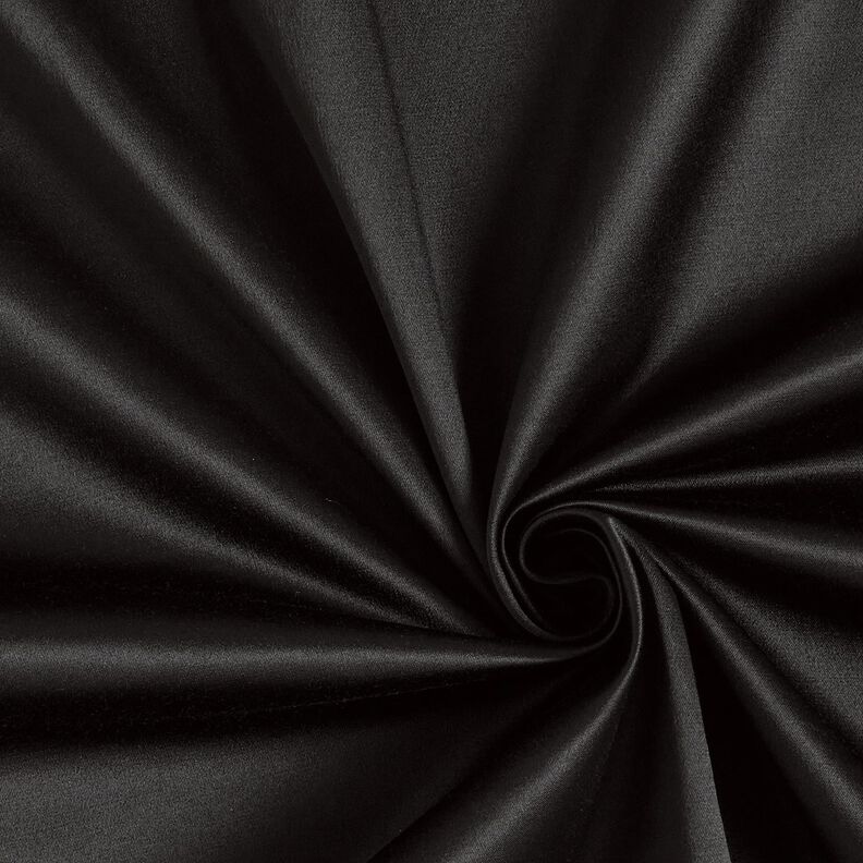 Satijn-katoenmix effen – zwart,  image number 1