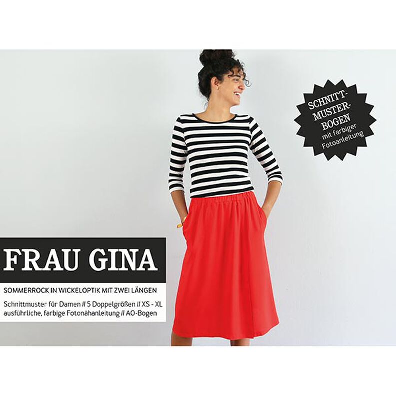 FRAU GINA - rok in wikkellook met steekzakken in de zijnaad, Studio Schnittreif | XS - XL,  image number 1