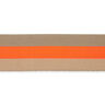 Tassenband neon [ 40 mm ] – neon oranje/beige,  thumbnail number 1