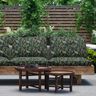 Outdoorstof Canvas Bladeren en bloesems – donkergroen/pastelviolet,  thumbnail number 6
