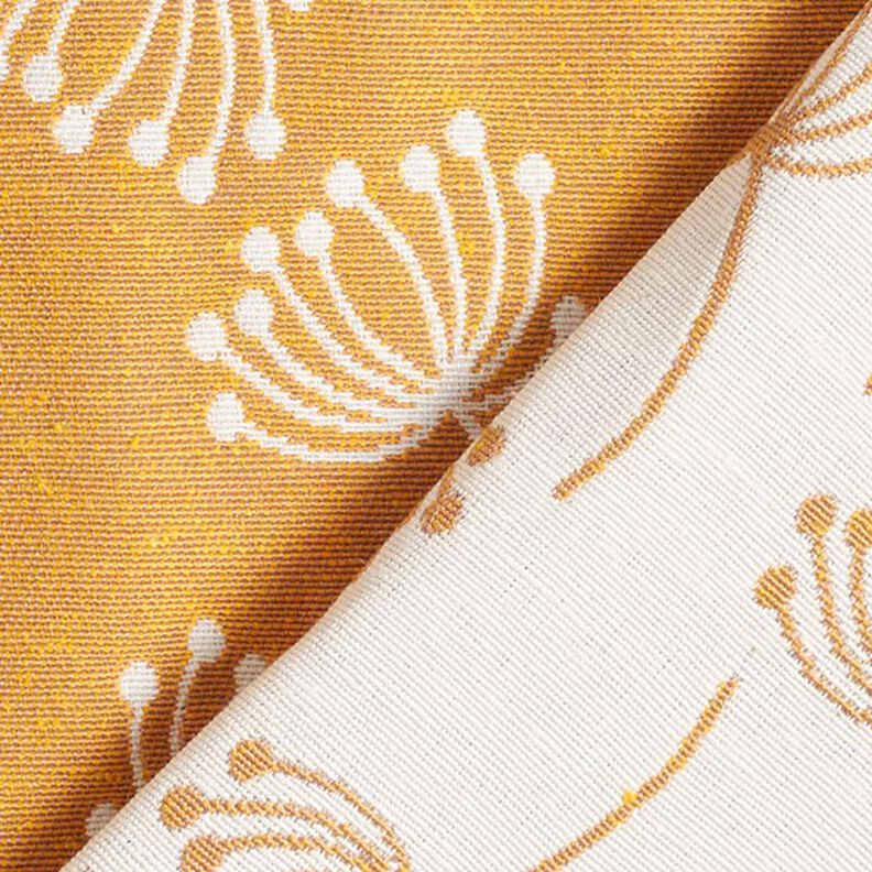 Meubelstof jacquard paardenbloemen – mosterd,  image number 4