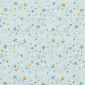 Katoenpopeline Sterrenhemel – babyblauw, 