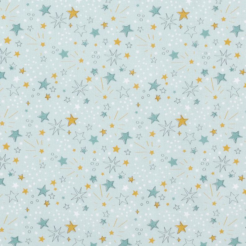 Katoenpopeline Sterrenhemel – babyblauw,  image number 1