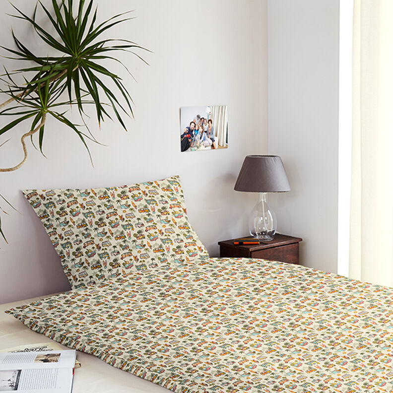 Katoenen stof cretonne Roadtrip surf – beige,  image number 6