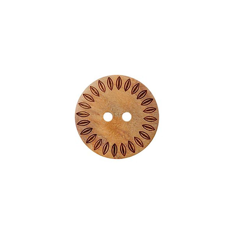 Houten knoop 2-gats – beige,  image number 1