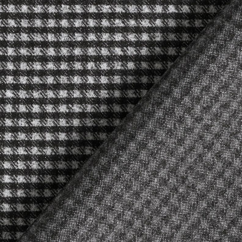 Gebreide stretch mantelstof kleine ruit – lichtgrijs/zwart, image number 4