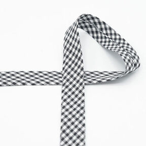 Biasband Vichy ruit [20 mm] – zwart, 