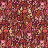Katoenen stof Cretonne Wilde bloemen – merlot/purper,  thumbnail number 1