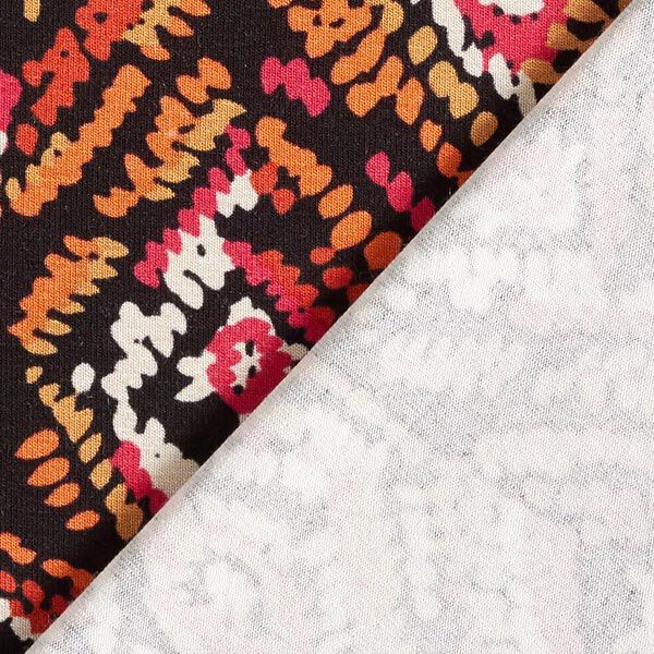 Viscosejersey Ruiten batik-look – zwart/oranje, image number 5