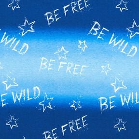French Terry Be Wild | Glitzerpüppi – koningsblauw/wit, 