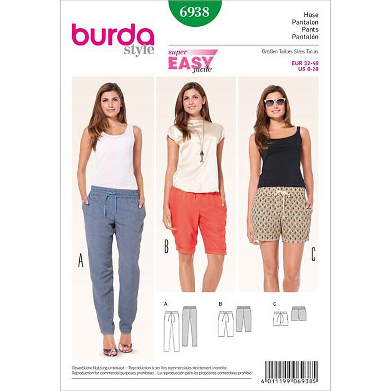 Joggingbroek / bermuda's / shorts, Burda 6938,  image number 1