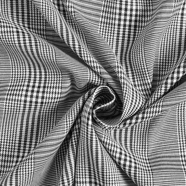 Opgeruwde geweven stof glencheck – zwart/wit, image number 3