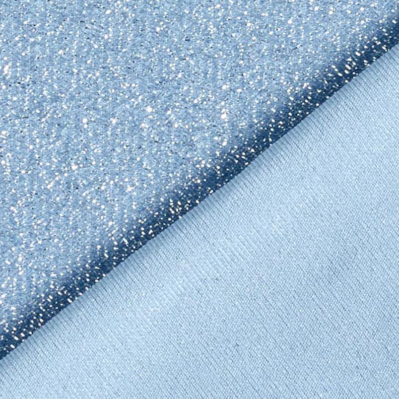 Jersey stof lamettaglitter glamour – lichtblauw,  image number 3