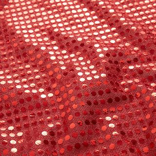 Paillettenstof grote stippen – rood, 