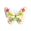 Applicatie vlinder [ 4,5 x 5,5 cm ] – ecru/geel, 