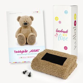 Teddy cadeauset: Papieren patroon, pluche en 1 paar veiligheidsogen [ 11 x 32 x 11 cm ] | Kullaloo –, 