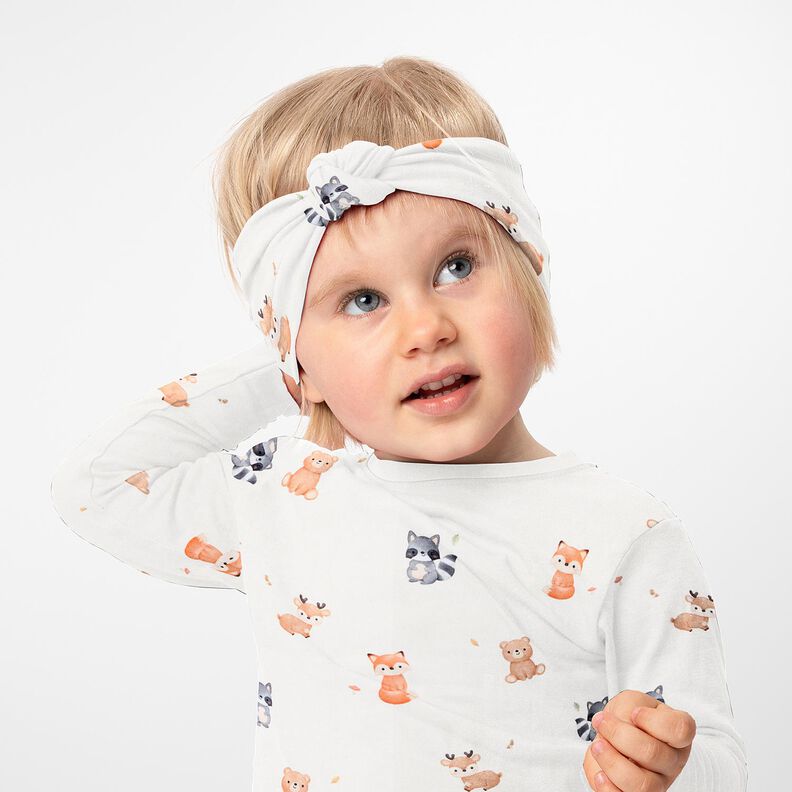 GOTS Katoenjersey Babydieren Digitaal printen – ivoor, image number 6