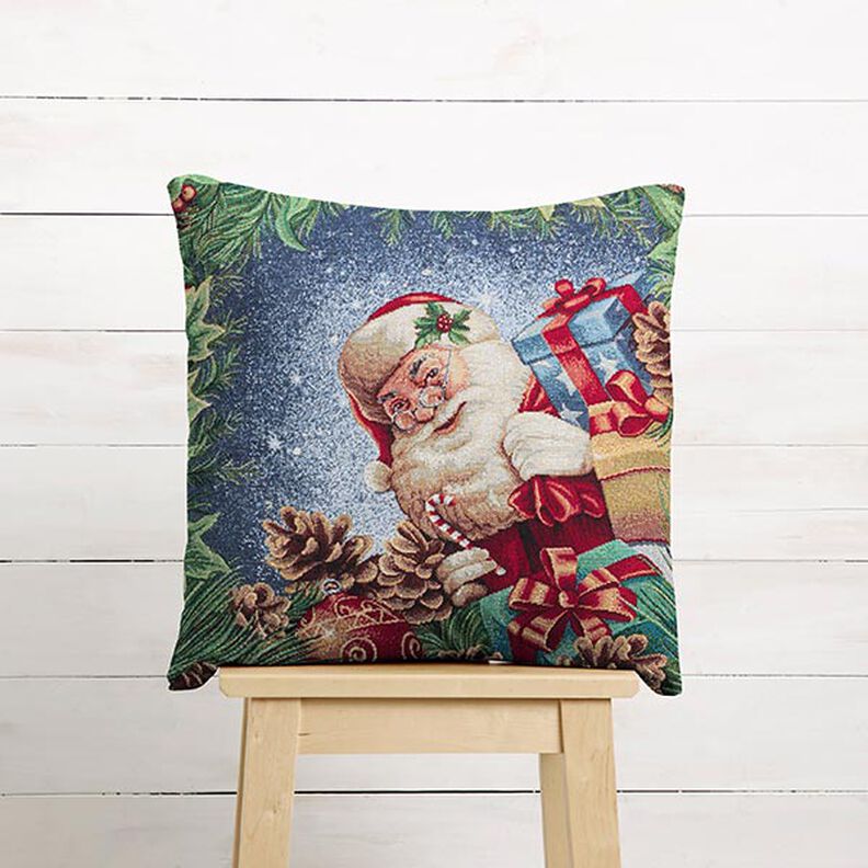 Panel Gobelin Kerstcadeau lurex – blauw/groen, image number 5