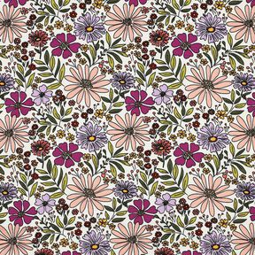 Katoenjersey Bloemenzee| Poppy Fabrics – ecru/lila, 