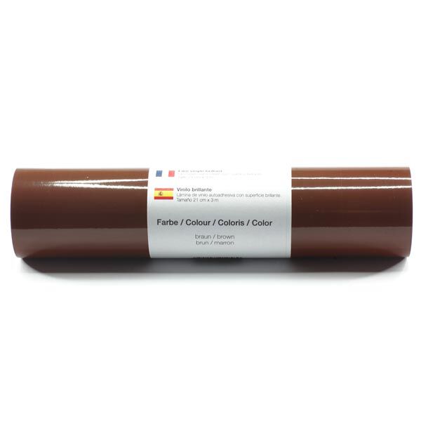 Zelfklevende vinylfolie Glanzend [21cm x 3m] – bruin,  image number 1