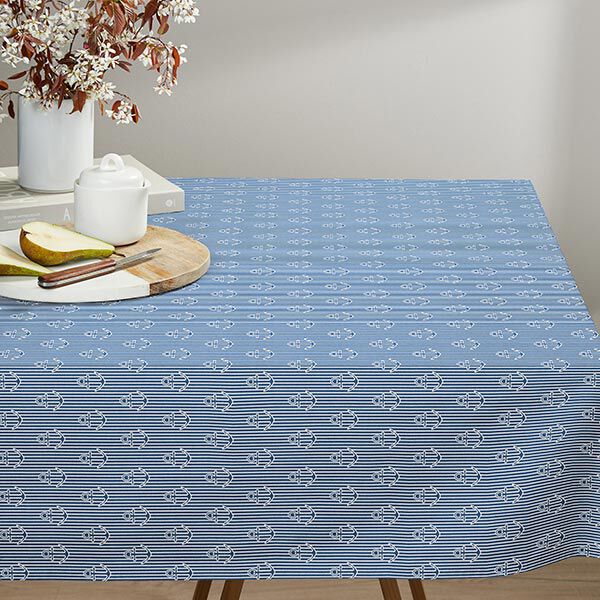 Decostof Half panama Anker – oceaanblauw/wit, image number 8