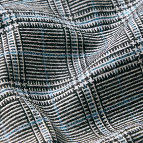 Viscosemix abstracte glencheck – koningsblauw/zwart, 