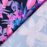 Badpakstof Tropische bloemen – marineblauw/pink,  thumbnail number 4