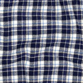 Katoenflanel kleine ruiten – marineblauw/ecru, 