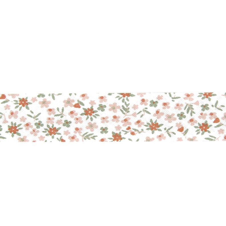 Biasband kleine bloemen [20 mm] – roze,  image number 1