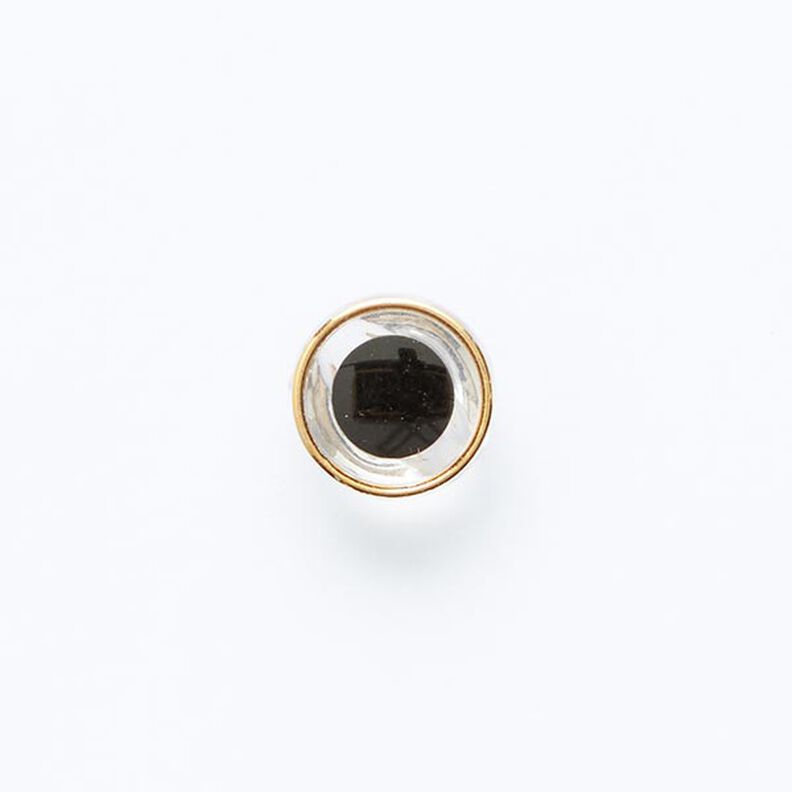 Knoop met oogje met goudkleurige rand [ Ø 11 mm ] – zwart/goud,  image number 1