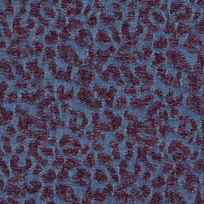 Broekstof denimlook luipaardprint – aubergine/jeansblauw, 