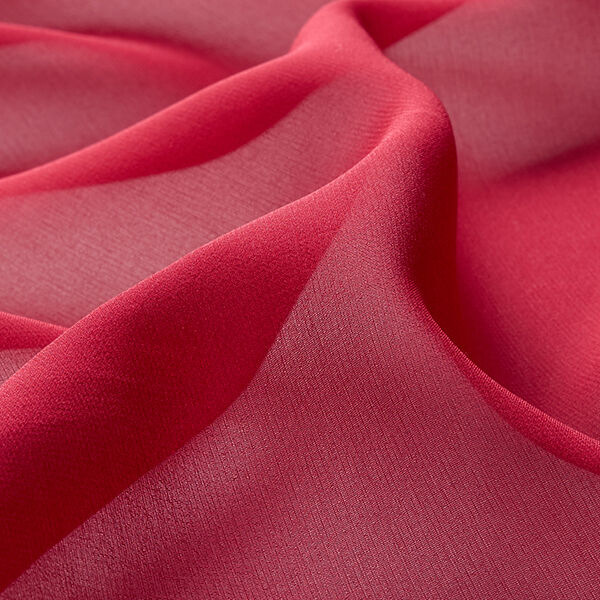 Zijdechiffon – karmijnrood, image number 3