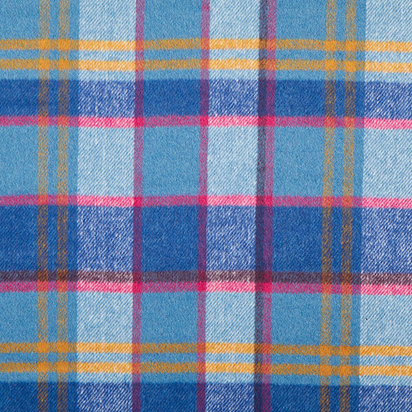 Mantelstof kleurrijke ruiten – indigo/jeansblauw, image number 1